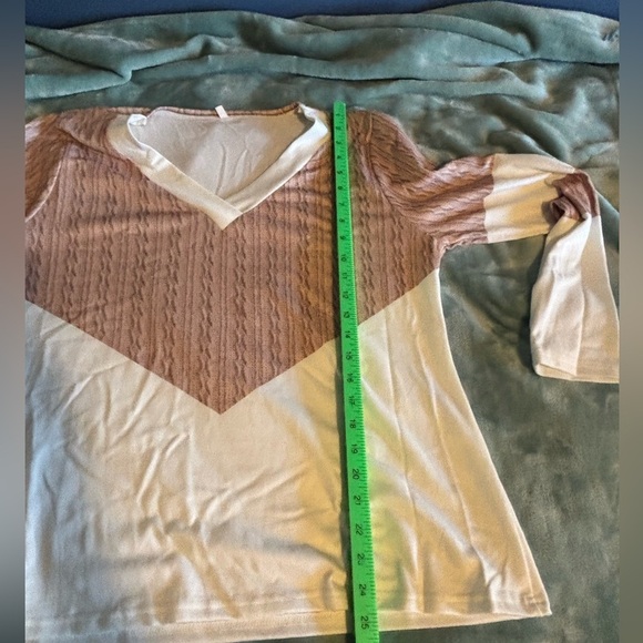 NWOT SHEIN top. White and brown. Size 3XL. - Picture 6 of 8